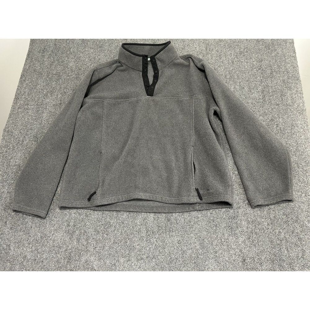 ll bean‎ mens size XL gray 1/4 snap polartec fleece jacket polyester